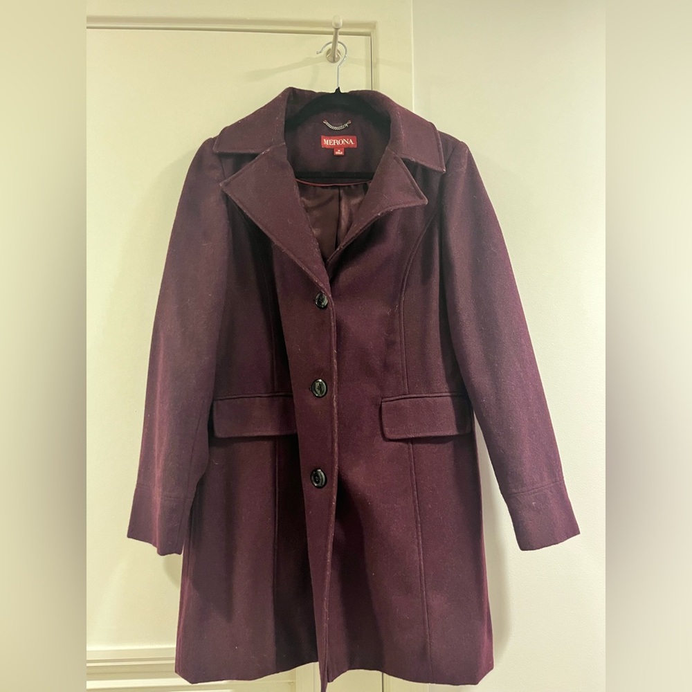 Maroon/Wine Wool Coat